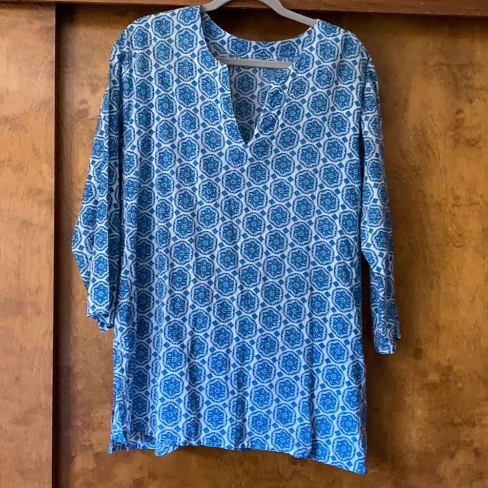 TRIBAL PRINT COTTON BLOUSE